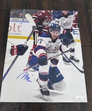 Michael Misa signed Saginaw Spirit 11x14 photo   SAN JOSE SHARKS   JSA COA PROOF