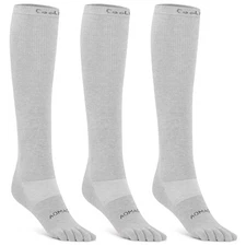 Knee-High Toe Socks - Coolmax 5-Finger Athletic Hiking Socks, Anti-Blister & ...