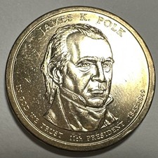 2009-P James K Polk 11th Presidential $1 Dollar Coin Circulated 
