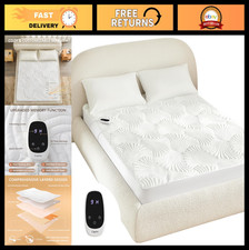 Heated Mattress Pad Twin XL - Electric Bed Warmer, 9 Heat Settings, Auto Off, Wa