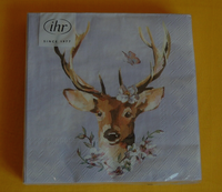 20 Servietten Hirsche Schmetterling Blumen 1 Packung Ovp Motivservietten Tiere