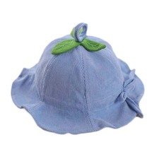 Blue Baby Fall Winter Hat Boys Girls Bucket Hat Corduroy Cute Leaf Sun Hat,3-18