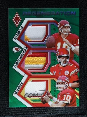 2025 Phoenix Regeneration Green 48/99 Patrick Mahomes II Joe Montana Trent 10p1