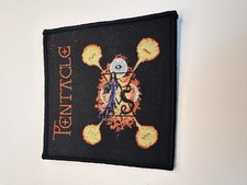 PENTACLE, BLACK AT HEART, BLACK BORDER, 4X4 INCHES, WOVEN PATCH