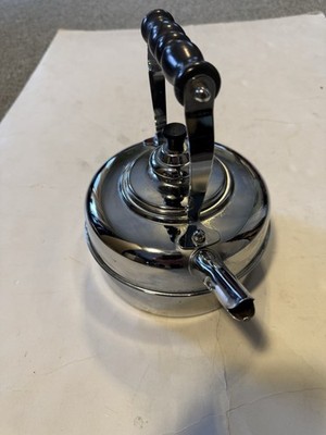 VTG Simplex Solid Copper Whistling Kettle England Chrome Finish  See All Pics  !