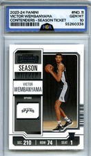 2023-24 Panini Contenders #11 Victor Wembanyama Game Ticket Green NGA 10
