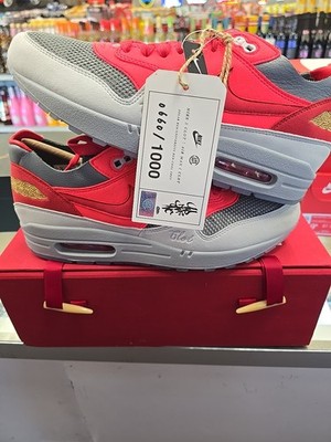 Size 9.5 - CLOT x Nike Air Max 1 Kiss Of Death - Solar Red special box 