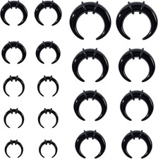 18Pcs Septum Stretching Kit 14G-00G - Pincher C Shape Buffalo Piercing Kit