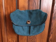 BLEU DE CHAUFFE BAG 'JANICE SOFT MUSETTE SUEDE TEAL BLUE SHOULDER BAG'