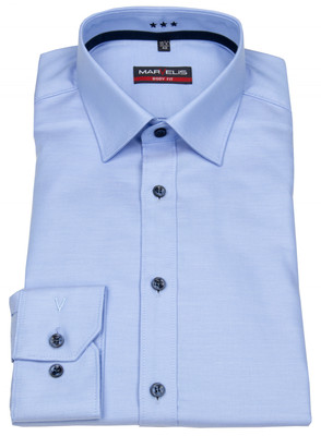 Marvelis Hemd Body Fit Patch Twill extra blickdicht hellblau 7579 64 11