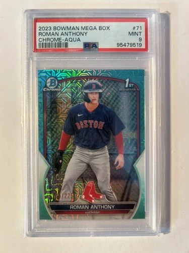 2023 Bowman Chrome Mega Box Aqua Refractor Roman Anthony #/225 PSA 9
