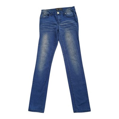 YMI Girls Size 14 Skinny Jeans Blue Animal Print Stretch Denim Youth 