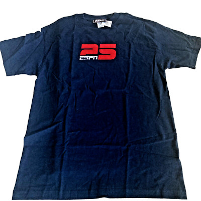 ESPN Sports 25 Blue With White And Red Logo Mens Sz M T-Shirt Cotton Sports