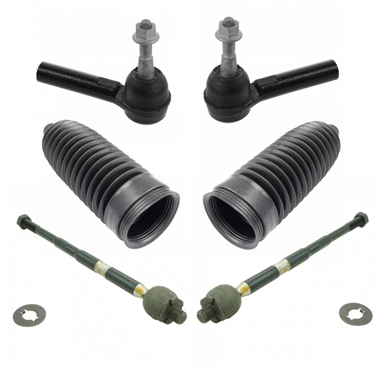 TRQ 6 Piece Kit Inner outer Tie Rod End & Rack Boot LH RH for 95-03