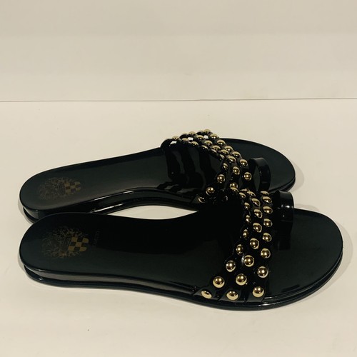 VINCE CAMUTO VC Edolyn Sandals Shoes Jelly PVC Slides (Size 8 M) Gold Stud | eBay