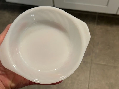 Vintage Fire King White Anchor Hocking Small Round Baking Dish