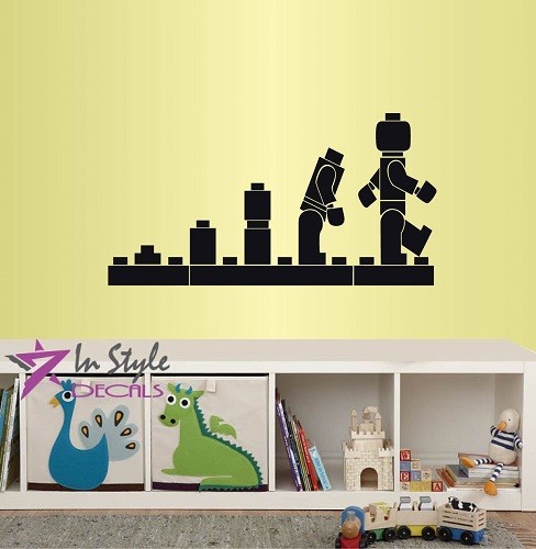 Removable Building Blocks Robot Wall Decal - Vinyl Sticker Mural For Kids Room, Nursery, Or Playroom - View #3