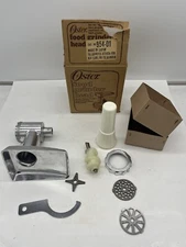 Vintage Oster Food Grinder Head 954-01 Stainless Steel w/Cutters +Original Box