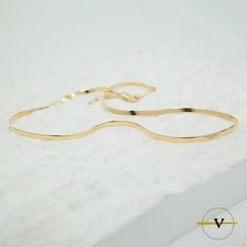 COLLANA SNAKE PIATTA UOMO DONNA ACCIAIO INOX ORO LARGA 2 MM LUNGA 40 + 5 CM