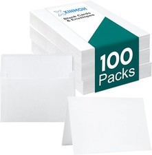 100 Pack White Blank Cards and Envelopes 4X6, Note Greeting Cards and Envelopes