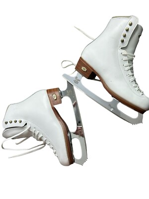 riedell figure ice skates 320 sz 4 B-A John Wilson Majestic blades 9 1/4 67583