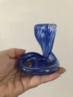 Vintage Murano Glass Art Style Blue Mini Vase 4”Tall