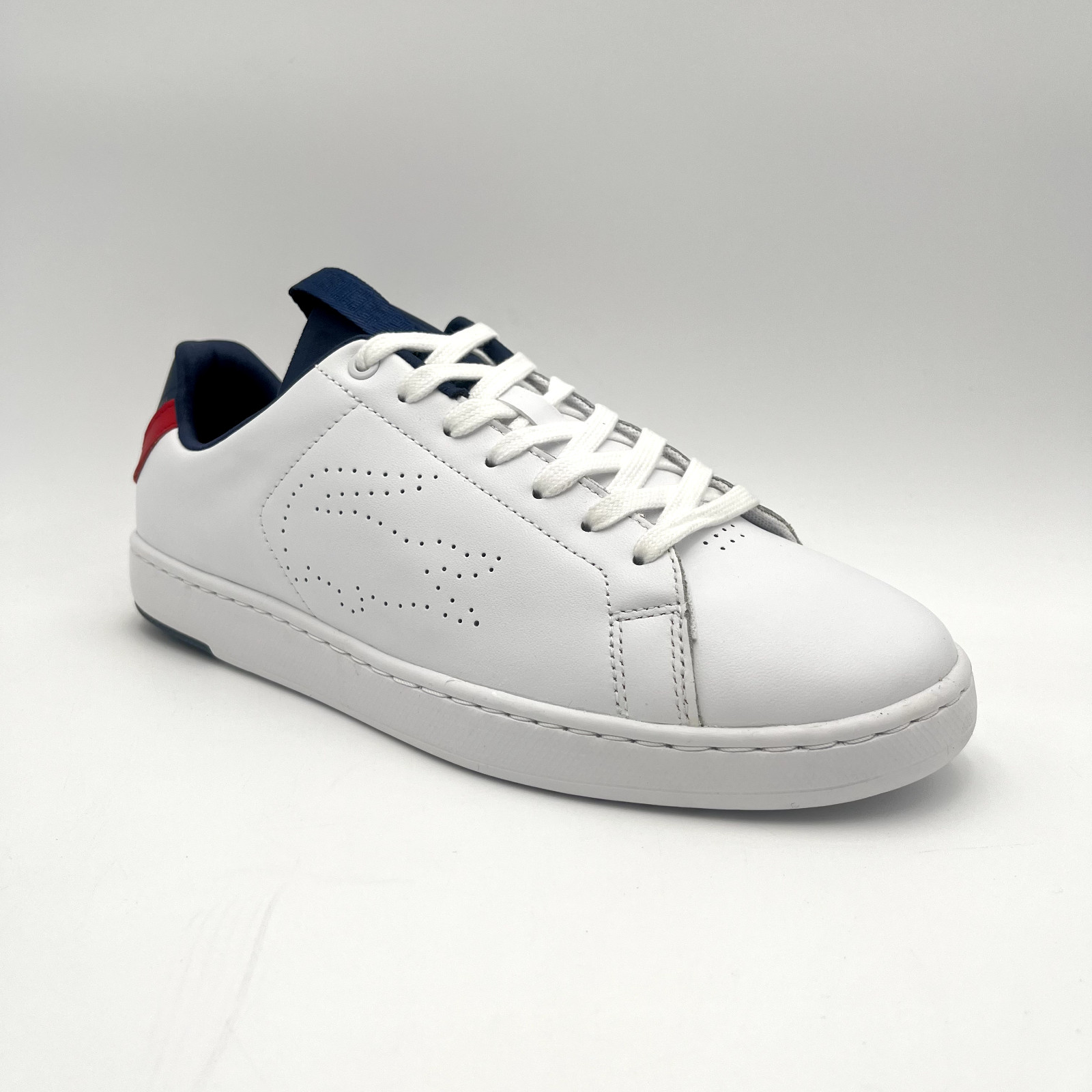 Women's Lacoste Carnaby Evo Light-WT 119 1SMA LTH WHT/NVY/RED MSRP $130 image 4