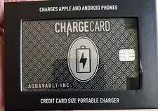 Aquavault ChargeCard 2300mah Ultra Thin Portable Power Bank- Factory Sealed