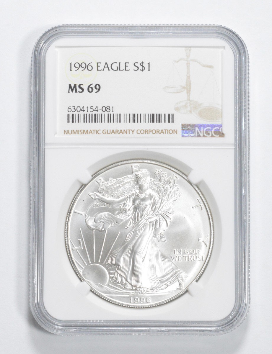 1996 American Silver Eagle MS69 NGC Brown Label | eBay