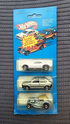 VHTF Vintage France 1986 Hot Wheels 3pk Top Eliminator, Ritmo, Sir Rodney MOSC