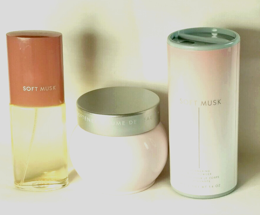 Avon Soft Musk Gift Set Perfume Cologne Spray Powder Perfumed Skin Softener