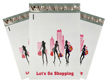 10x13" Custom Designer LETS GO SHOPPING Poly Mailers
