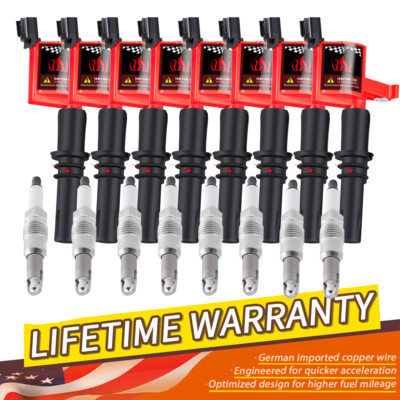 8Pack Ignition Coils and PLATINUM Spark Plugs Fit Ford F-150 5.4 5.4L 4.6L DG511