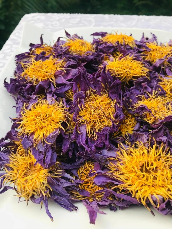 Loto azul seco 2 lb Nymphaea Caerulea 100 % té orgánico escogido a mano flores Foto 4 de 4