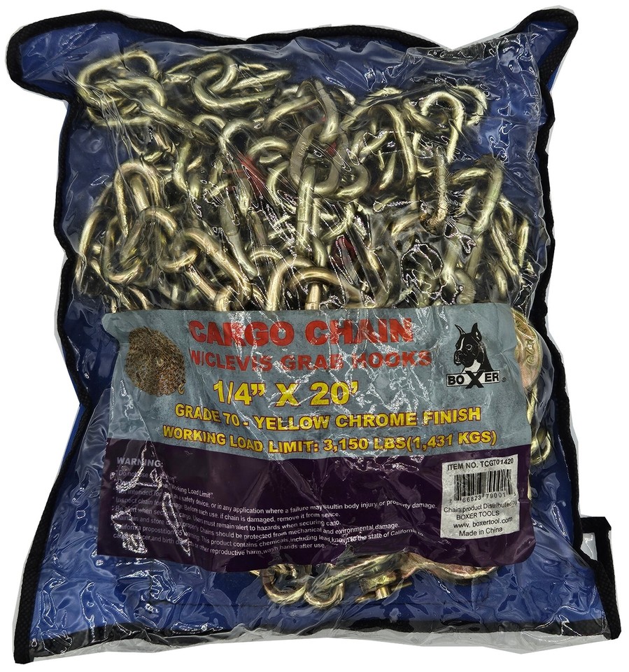 1/4" x 20' G70 Transport Tie Down Chain Truck Trailer Tow Chain Binder