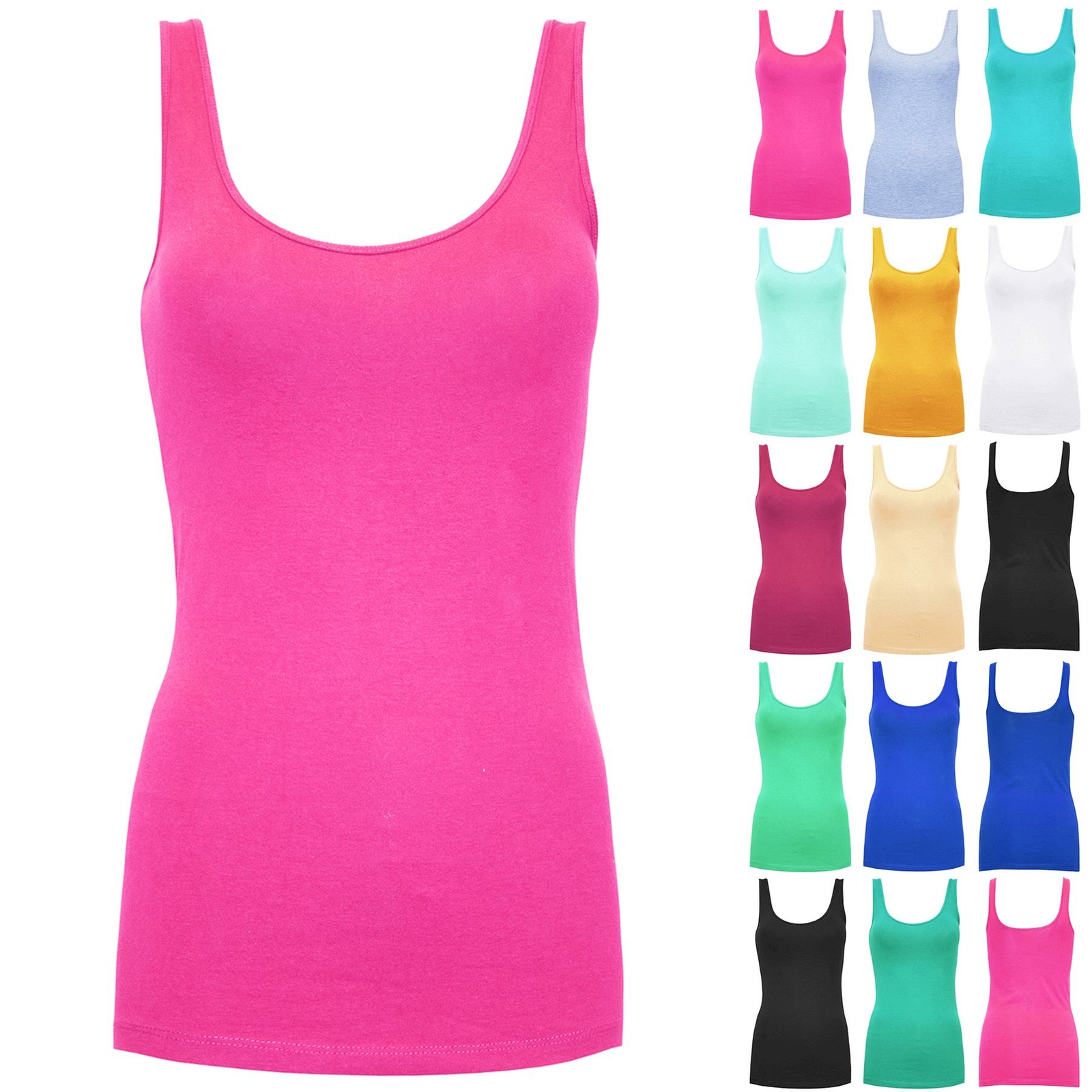 Ex Primark Womens Ladies Sleeveless Tank Rib Casual Cotton Vests Dress Vest  Top | eBay