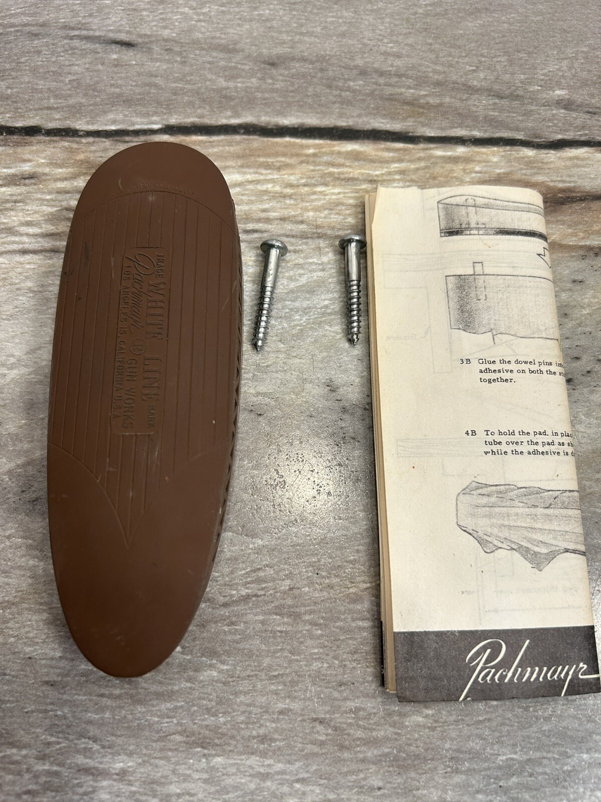 New Old Stock, Pachmayr Shotgun Recoil Pad S250LBN, Large Skeet Brown