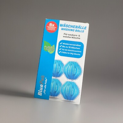 BluePet, 8x Fusselbälle für die Waschmaschine , Entfernt Tierhaare, Fussel , Neu