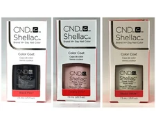 CND Nail Polish- Shellac 3pcs- Black Pool,Clearly Pink & Studio White ( 7.3 ML )