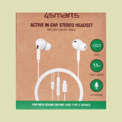 4smarts aktives In-Ear Headset Melody Digital Basic USB-C weiß kabelgebunden