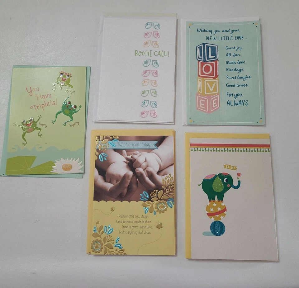 Lote mixto a granel de 74 tarjetas de felicitación y sobres Hallmark nuevos para bebé leer⬇️ (UV) Foto 3 de 4
