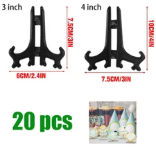 20pcs 3/4Small Plastic Easel Display Stand Plate Holders for Photo Dish Foldable