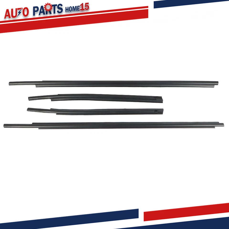 For Toyota Tundra 2007-2020 4-Door Window Molding Trim Seal Belt Weatherstrip Foto 3 de 4