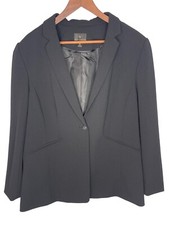 NWOT NEW Worthington Womens Black Blazer Suit Jacket Sz XXL Black Single Button