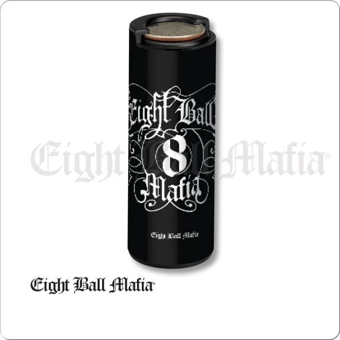 Eight Ball Mafia Billiards Pool Coin Holder /$10 in QUARTERS or $34 DOLLAR Coins