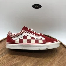 Vans Old Skool Red White Mix Checked Checkerboard Shoes Mens Size 7 500714 Low