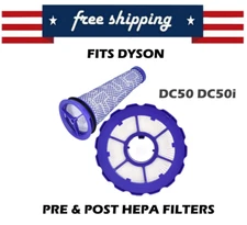 Pre & Post Motor HEPA Filter fit Dyson DC50 DC50i Animal and Multi Floor Vacuum