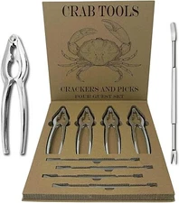 Stainless Steel Crab Crackers and Lobster Picks Set of 4 Easy to Use