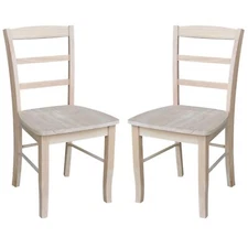 IC International Concepts, Set of Two Madrid Ladderback Dining Chairs,