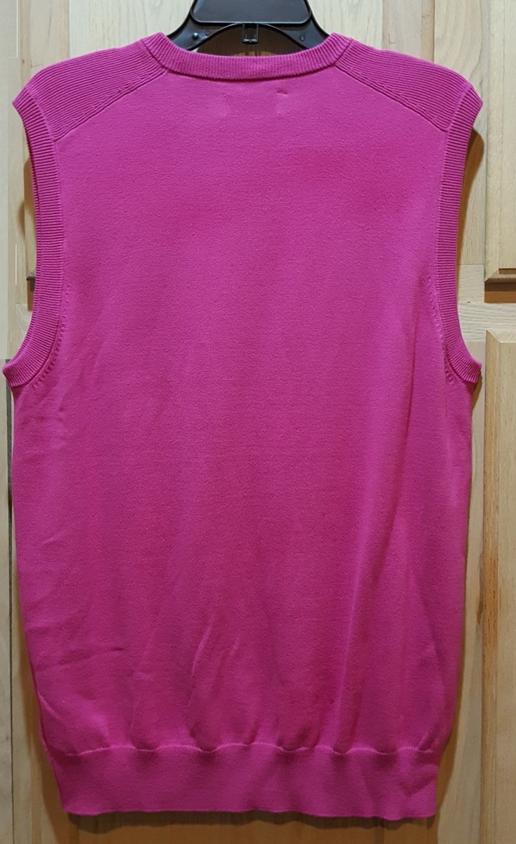 Chaps Pink Classic Fit Solid V-Neck Sweater Vest - $50 | eBay